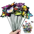 5-24Pcs/Set 3D Simulation Butterflies Garden Yard Planter Colorful Butterfly Stakes Decoracion