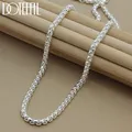 DOTEFFIL 925 Sterling Silver 5mm Round Box Chain 18/20/24 Inch Necklace For Woman Men Fashion