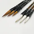 3Pcs White Woolen Brush/Brown Weasel Wool Hair Chinese Japanese Calligraphy Brush Pen Set Art For