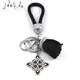 Witch's Irish Knot Key Chain with Tassel Leather Stainless Steel Pendant Witch Celtic Knot Car Key