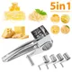 5 in 1 Stainless Steel Cheese Slicer Shredder 4 Manual Rotary Cheese Grater Multifunctional Grater