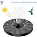 1.5W Solar Fountain Pump with 6 nozzles Solar Bird Bath Fountain Water Pump Floating Fountains