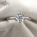 IOGOU Ring Woman Trends 2023 1 Carat Mosanite Solitaire Engagement Ring with Certificate 925 Silver