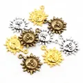 21x17mm 15pcs Antique Silver Plated Gold plated Bronze Sun Handmade Charms Pendant:DIY Jewelry