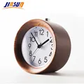 JINSUN Wooden Clock Snooze Bedside Kids Alarm Circular Needle Backlight Desktop Clock Silent Wood No