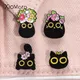 Cute Black Cat Enamel Pins Metal Custom Cartoon Animal Brooches Lapel Collar Backpack Badges Jewelry