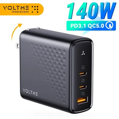 VOLTME GaN Charger 140W USB Type C PD3.1 Fast Charge For Macbook pro 16″ Quick Charge 5.0 Phone Charger For iPhone 15 14 Xiaomi
