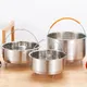 Stainless Steel Food Steamer Kitchen Rice Pressure Cooker Steaming Grid Drain Basket with Silicone
