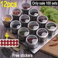 Magnetic Spice Jars with Wall Mounted Rack Stainless Steel Spice Tins Seasoning Containers with
