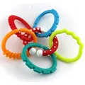 Baby diy teether BPA Free chewable teething Rainbow Molars chain Ring apron Grasping Cute sensoriel