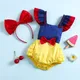 Newborn Baby's Kids Princess Romper Flying Sleeves Bow Infant Jumpsuit Costumes + Headwear 2Pcs