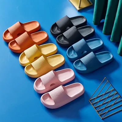 Comfortable Cloud Slippers Bathroom Shower Shoes Women Indoor Slides Thick Non-slip Home Anti-slip