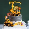 Construction Party Decor Cake Toppers Engineering Vehicle Car Cake Decorations Baking Favor for Kids