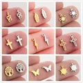 Teamer Stainless Steel Charms for Jewelry Making Butterfly Lightning Flower Cross Pendant for