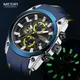MEGIR Men's Military Sport Watches Men Waterproof Fashion Blue Silicone Strap Wristwatch Man Luxury