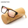 HDCRAFTER Wooden Eyeglasses Frames Men Oversized Bamboo Glasses Frame Rectangle Spectacles Reading