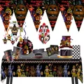 FNAF Five Nights Freddyed Birthday Party Decorations Kids Disposable Tableware Cup Plate Napkin