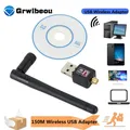 WiFi Wireless Network Card USB 2.0 150M 802.11 b/g/n LAN Adapter with rotatable Antenna for Laptop