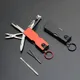 Pocket Tools Multi Hiking Gears Outdoor Multifunction Mini Keychain Knife LED Light Nail Clipper