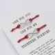 2pcs/set ONE FOR YOU ONE FOR ME Together Forever Love Infinity 8 Charm Bracelet Red String Couple