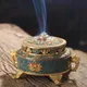 Colored Enamel Lotus Incense Burner 4-Foot Metal Painted Incense Base Tea Ceremony Accessories