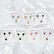 Square Multiple Color Crystal Pendant Necklace Earrings Set Stainless Steel Jewelry Set For Women