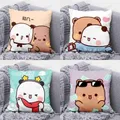 Bubu Dudu Panda Cushion Multiple Types Square Pillow Cartoon Panda Bear Doll Kawaii Stuffed Soft