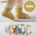 4Pairs Baby Socks Cotton Four Seasons Anti Slip for Newborn Baby Children's Socks Baby Boy Infant