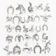 30pcs Charms Fly Horse Lucky Horseshoe Good Luck Unicorn Antique Silver Color Mixed Pendants DIY