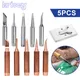 5pcs Pure Copper Lead-Free 900M-T-K Soldering Iron Tip Soldering Iron Tip For Soldering Rework