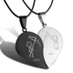 Couples Jewelry Broken Heart Necklaces Black Couple Necklace Stainless Steel Engraved Love You