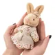 Cute Plush Fur Pompom Linen Teddy Rabbit Doll Keychain Women Bear Toy Keyring Women Bag Car Holder