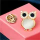 Fashion Owl Brooch Crystal Opal Stone Animal Brooches Pin for Women Girls Jewelry Suit Clothing
