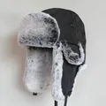 Winter Bomber Hat For Men Faux Fur Russian Hat Ushanka Women Thick Warm Cap with Ear Flaps