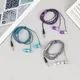1Pc Stereo Earbuds Earphone Wired Nylon Weave Cable Earphone Headset With Mic Line In-ear Headphones