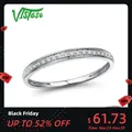 VISTOSO Genuine 14K White/Yellow/Rose Gold Rings For Women Simple Style Eternal Diamond Ring