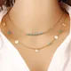 Delysia King European and American style turquoise clavicle chain Double layer necklace sequins