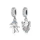 Original 925 Sterling Silver Charms Boy Girl Best Friend Pendant Beads Crystal Fit Pandora Bracelets