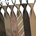 VEEKTIE Brand Retro Vintage Necktie 8CM Width Ties for men Floral Golden Coffee Paisley Formal Suit