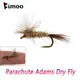Bimoo 6PCS Grizzly Brown Hackle Parachute Adams Dry Fly Barbed Fly Hook May Fly Midge Fly Caddis Fly