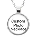 Personalized Photo Custom pictures glass cabochon Pendant Necklace Silver color/Bronze/Crystal