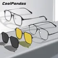 Titanium 3 In 1 New Trend Magnet Glasses Frame With Clip On Glasses Polarized Sunglasses For Men