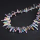 15.5"strand Titanium Rainbow Raw Crystal Quartz Top Drilled Point Loose Beads Natural Crystal Stick