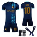 Men Athlete Football Jerseys Sets + Socks + Shin Pads Boys Girls Soccer Kits Children Football
