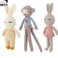 Handmade Rabbit Monkey Crochet Wool Doll Animal Stuffed Plush Toy Baby Soothing Baby Sleeping Plush
