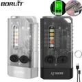 BORUiT V10 EDC Keychain Light 1000 LM Powerful LED Flashlight Type-C Rechargeable Uv Lamp Tiki