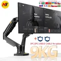 NB F160 support USB3.0 27" 2-9KG double monitor stand for no hole air press gas strut tv mount dual