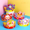 4Pcs/lot Creative DIY Handmade Crown Craft Hat Toys Kindergarten EVA Foam Paper Sequins Art Toy For