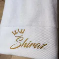 10 Colors Customized Towel Embroidery Pesonalized Towels Crown with Name Spa Beauty Salon Logo Black