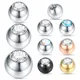 10pcs/lot Steel CZ Gem Replacement Spare Balls Labret Tongue Ring Ear Belly Eyebrow Piercing